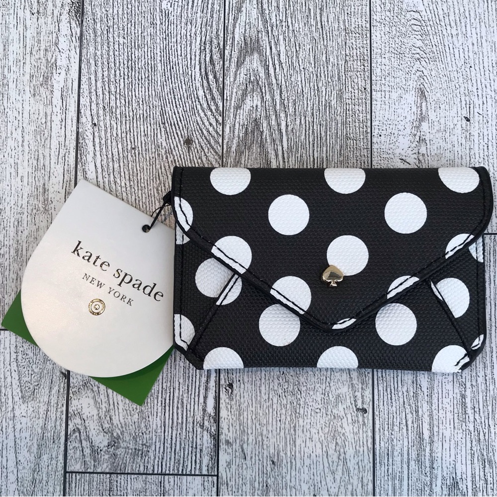Kate Spade Black and White Polka Dot Card Holder - Picture 3 of 6